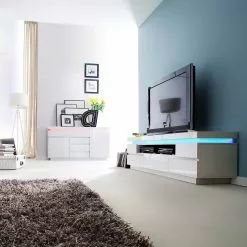 Fredriks TV-Lowboard Emblaze III - Inkl. Beleuchtung - Hochglanz Weiß -Kommoden Verkäufe 2023 1000200901 200114 06162500005 MOOD DETAILS P000000001000200901 mood