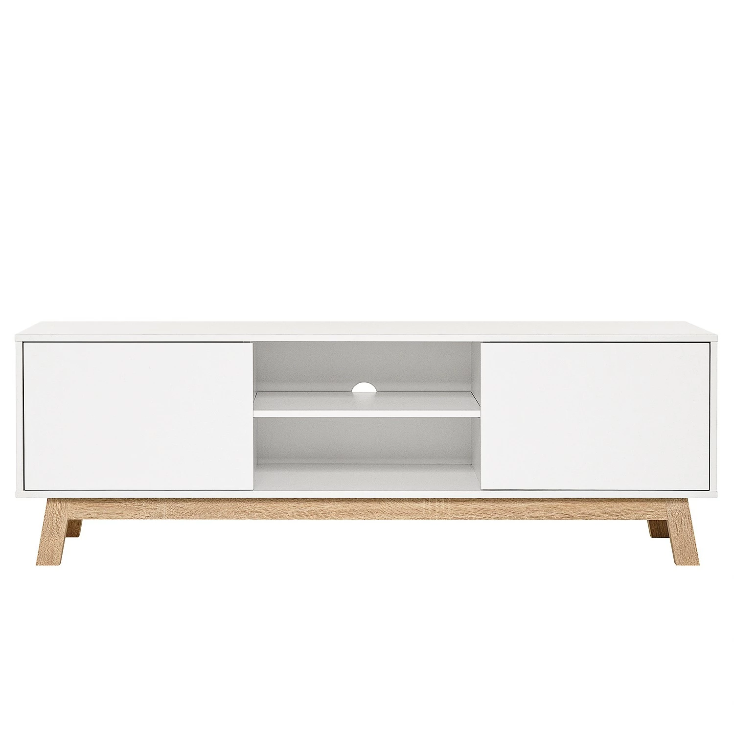Norrwood TV-Lowboard Sinetta - Weiß / Eiche Dekor 8 Norrwood TV-Lowboard Sinetta - Weiß / Eiche Dekor – Bild 6