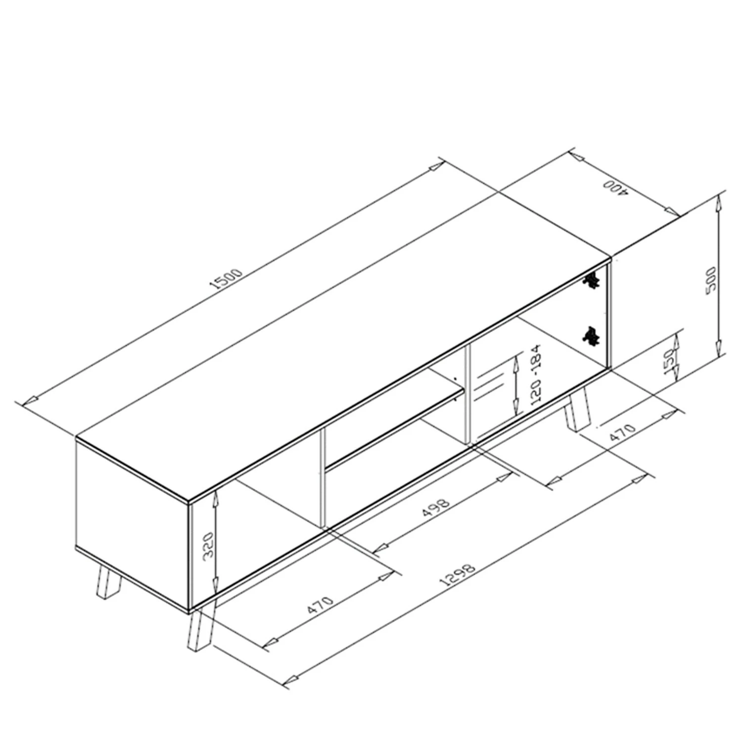 Norrwood TV-Lowboard Sinetta - Weiß / Eiche Dekor 13 Norrwood TV-Lowboard Sinetta - Weiß / Eiche Dekor – Bild 11