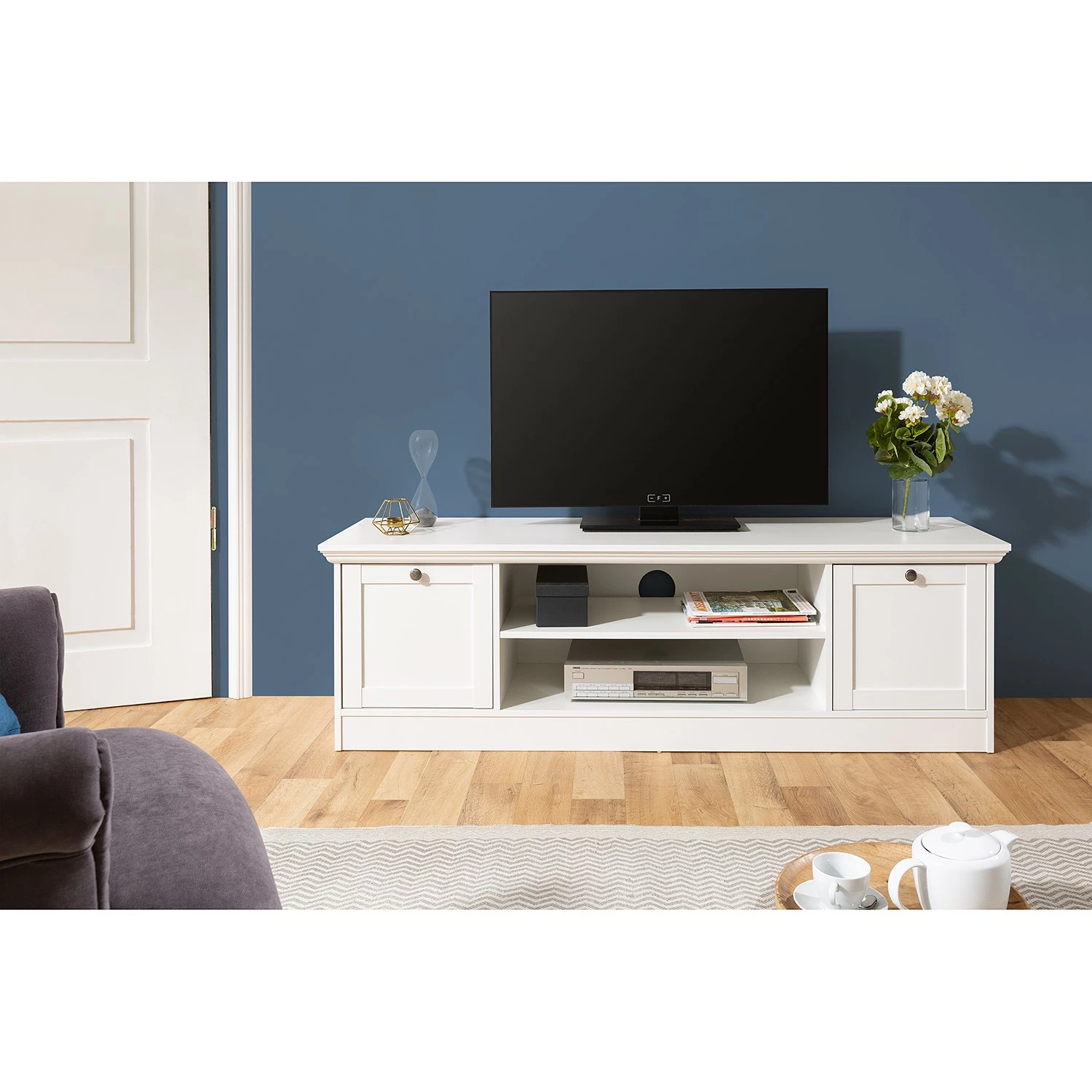 Norrwood TV-Lowboard Woodland - Weiß 5 Norrwood TV-Lowboard Woodland - Weiß – Bild 3
