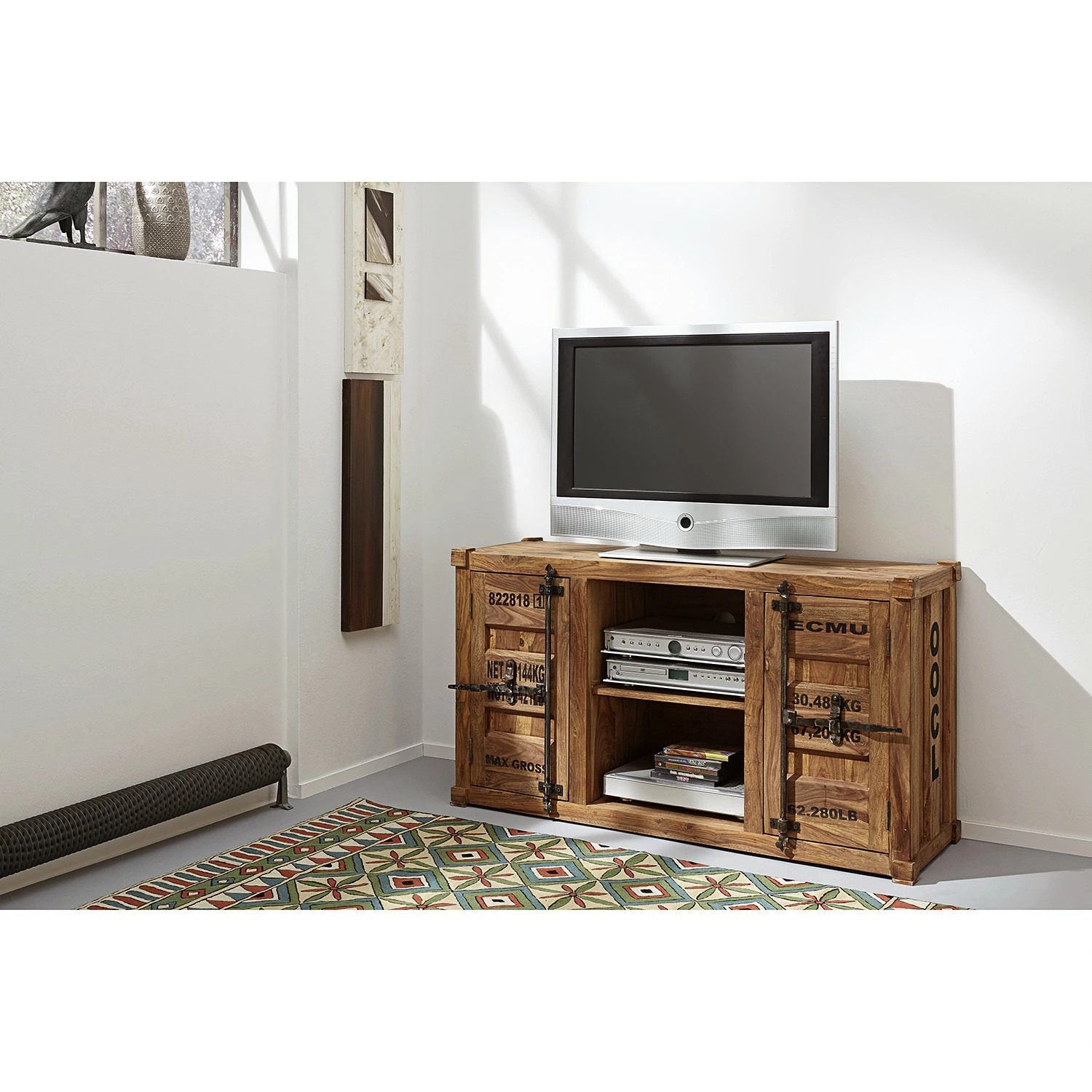 Wolf-Möbel TV-Lowboard Container - Sheesham massiv 5 Wolf-Möbel TV-Lowboard Container - Sheesham massiv – Bild 3