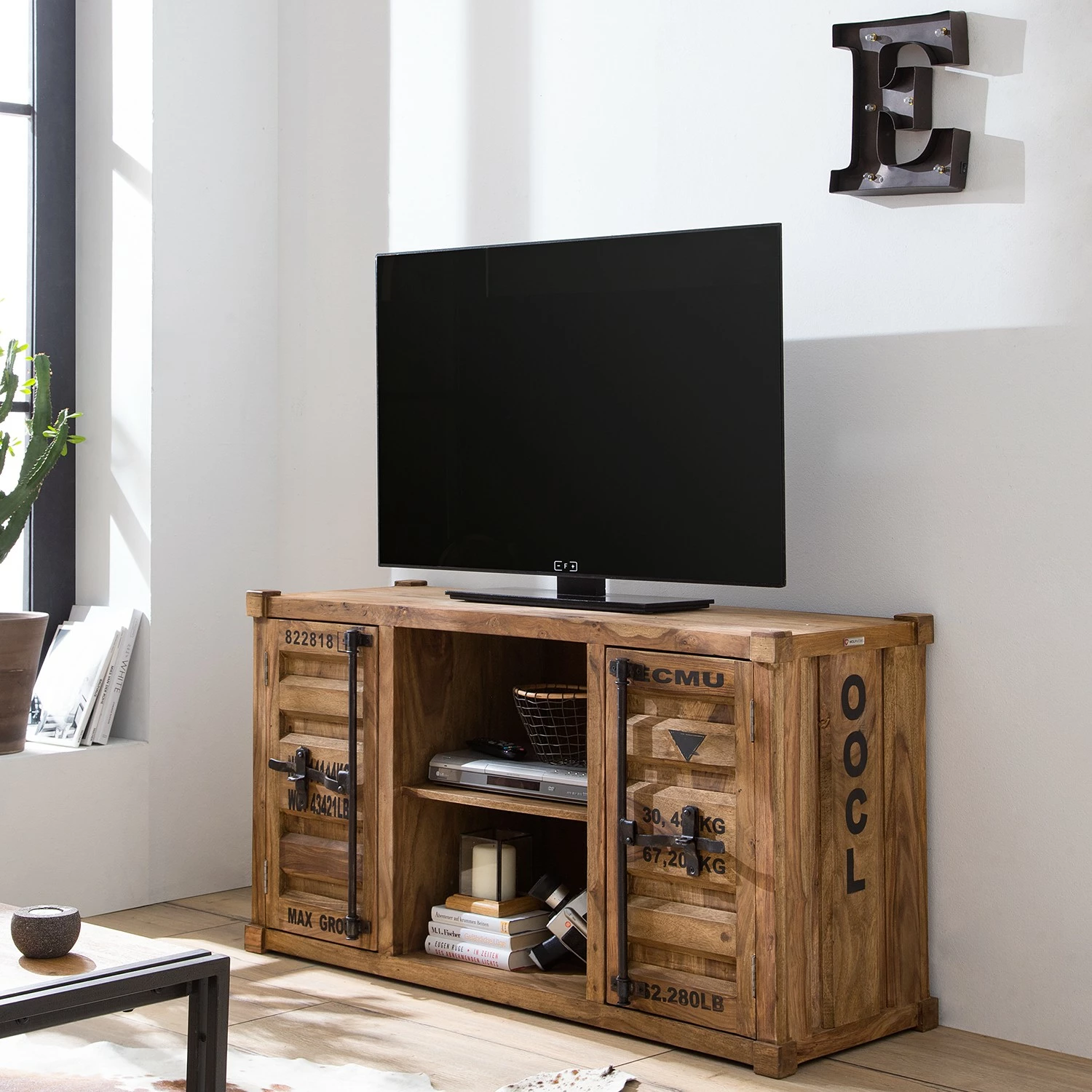 Wolf-Möbel TV-Lowboard Container - Sheesham massiv 4 Wolf-Möbel TV-Lowboard Container - Sheesham massiv – Bild 2