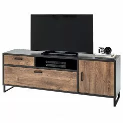 Red Living TV-Lowboard Hixson I - Eiche Barrique Dekor / Schwarz
