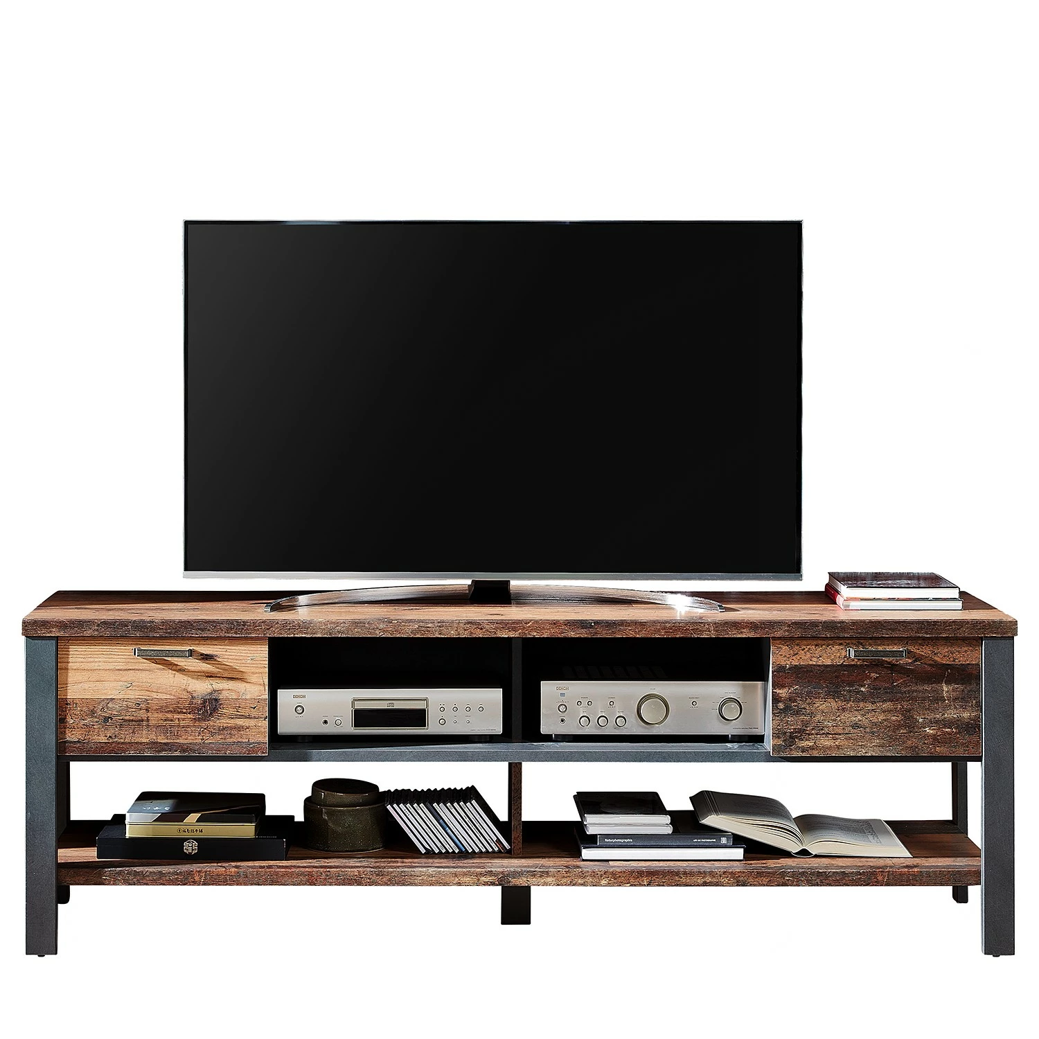 Red Living TV-Lowboard Blackpool II - Altholz Dekor / Grau 3 Red Living TV-Lowboard Blackpool II - Altholz Dekor / Grau