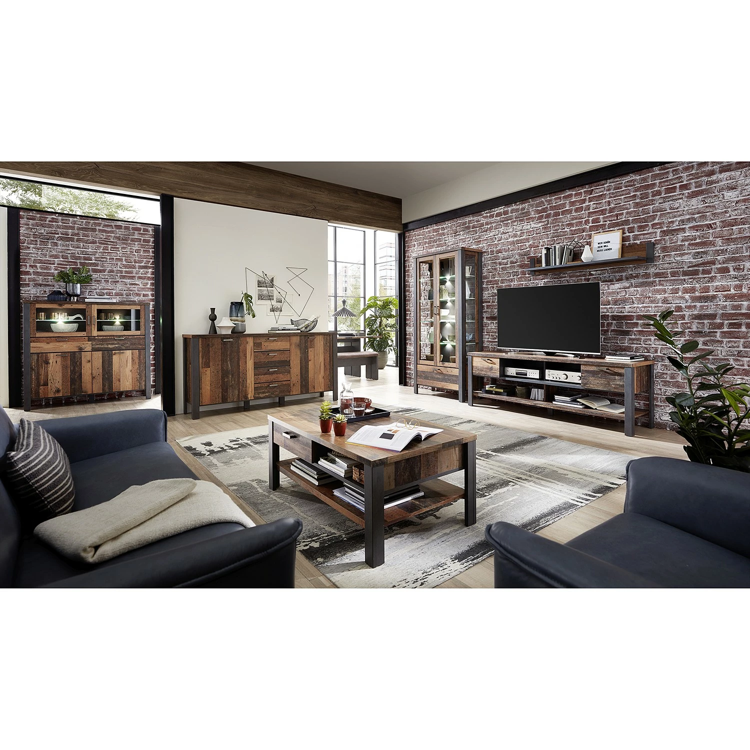 Red Living TV-Lowboard Blackpool II - Altholz Dekor / Grau 6 Red Living TV-Lowboard Blackpool II - Altholz Dekor / Grau – Bild 4