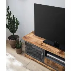 Ars manufacti TV-Lowboard Hunter II - Mango massiv / Metall - Mango / Blaugrau -Kommoden Verkäufe 2023 1000211062 210225 12530600008 MOOD DETAILS P000000001000211062 mood