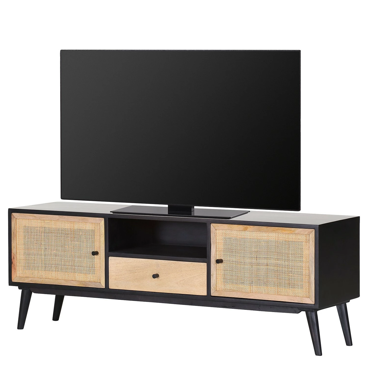 Red Living TV-Lowboard Lexham II - Mango massiv / Rattan - Mango / Mango Schwarz 3 Red Living TV-Lowboard Lexham II - Mango massiv / Rattan - Mango / Mango Schwarz