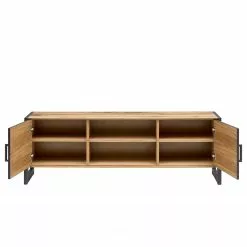 Naturoo TV-Lowboard Ironwood II - Echtholzfurnier / Metall - Alteiche / Grau -Kommoden Verkäufe 2023 1000213252 200512 14010600065 DETAILS P000000001000213252