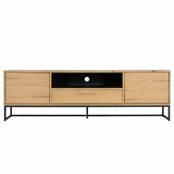 Studio Copenhagen TV-Lowboard Flox I - Echtholzfurnier / Metall - Eiche / Schwarz -Kommoden Verkäufe 2023 1000218126 210720 11572200001 DETAILS P000000001000218126