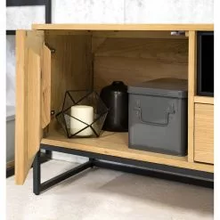 Studio Copenhagen TV-Lowboard Flox I - Echtholzfurnier / Metall - Eiche / Schwarz -Kommoden Verkäufe 2023 1000218126 211026 111417000034 DETAILS P000000001000218126