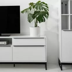 Fredriks Lowboard White Hall II - Matt Weiß / Schwarz -Kommoden Verkäufe 2023 1000218377 210316 08015100006 DETAILS P000000001000218377