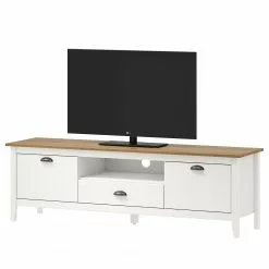 Maison Belfort TV-Lowboard Rivery II - Kiefer massiv - Weiß