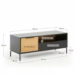 Norrwood TV-Lowboard Ceduna I - Matt Schwarz / Eiche -Kommoden Verkäufe 2023 1000218731 200713 10103500005 SKETCH DETAILS P000000001000218731 sketch