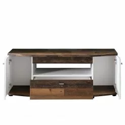 Fredriks TV-Lowboard Karlsburg - Hochglanz Weiß / Altholz Dekor -Kommoden Verkäufe 2023 1000224460 210811 15301000039 DETAILS P000000001000224460