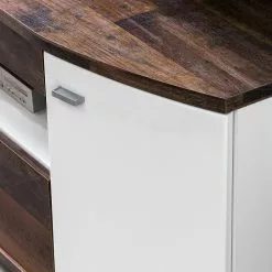 Fredriks TV-Lowboard Karlsburg - Hochglanz Weiß / Altholz Dekor -Kommoden Verkäufe 2023 1000224460 210811 15301000040 DETAILS P000000001000224460