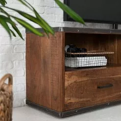 Ars manufacti TV-Lowboard Mackz I - Akazie massiv - Akazie Dunkel / Antik Schwarz -Kommoden Verkäufe 2023 1000226069 220126 15550100060 DETAILS P000000001000226069