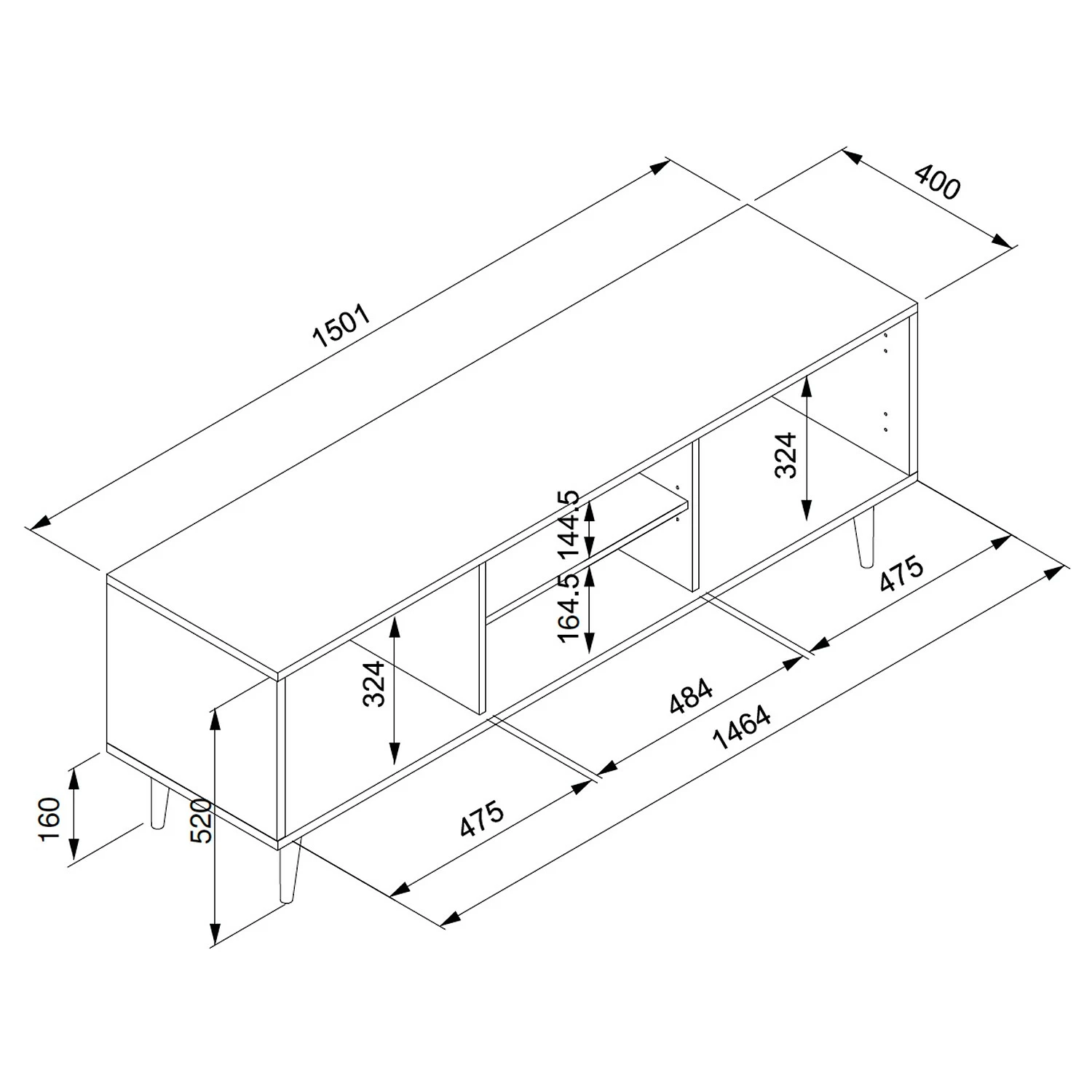 Naturoo TV-Lowboard Bouzy - Eiche Sonoma Dekor 11 Naturoo TV-Lowboard Bouzy - Eiche Sonoma Dekor – Bild 9