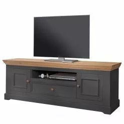 Maison Belfort TV-Lowboard Ummanz I - Kiefer massiv - Kiefer Grau