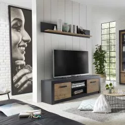 Red Living TV-Lowboard Bozel - Kastanie Dekor / Grau -Kommoden Verkäufe 2023 1000228628 201028 06294800008 MOOD DETAILS P000000001000228628 mood