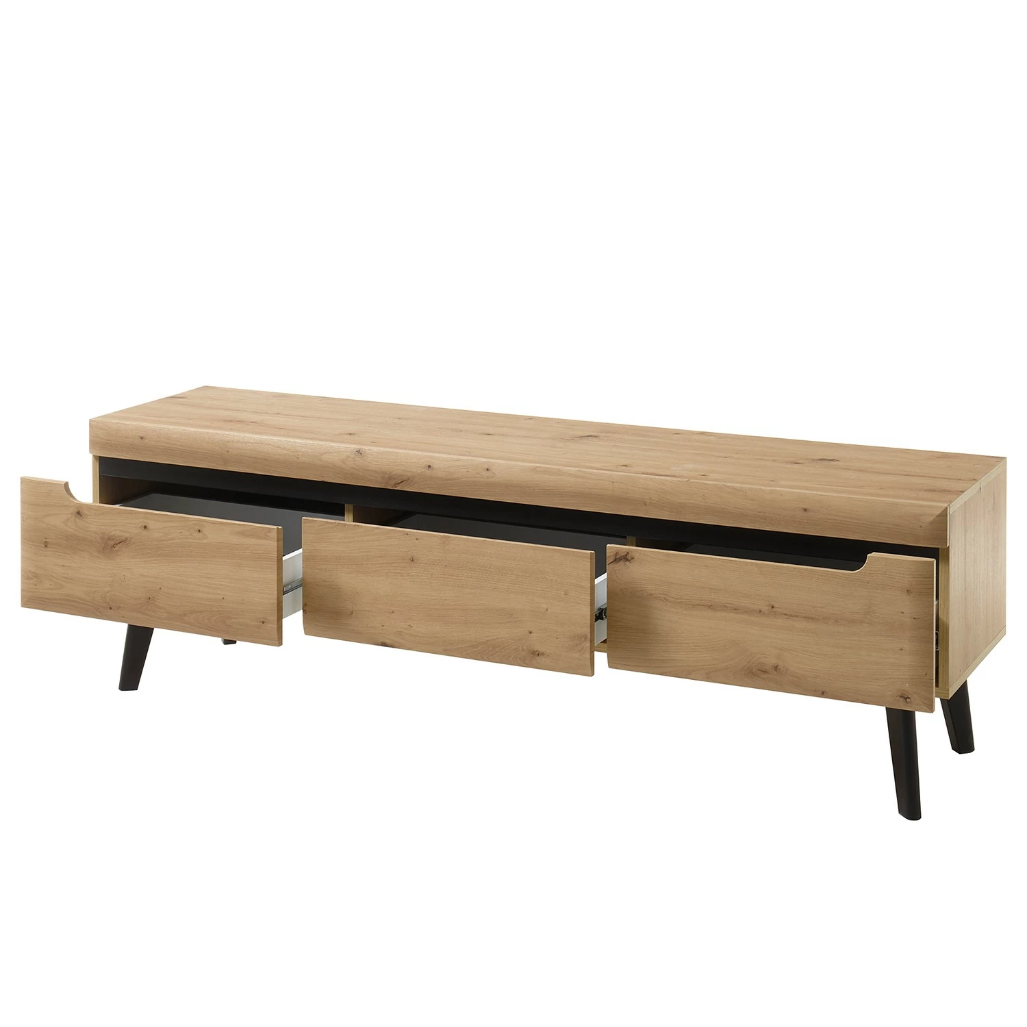 Loftscape TV-Lowboard Tornac - Eiche Artisan Dekor / Schwarz - Breite: 160 cm 5 Loftscape TV-Lowboard Tornac - Eiche Artisan Dekor / Schwarz - Breite: 160 cm – Bild 3