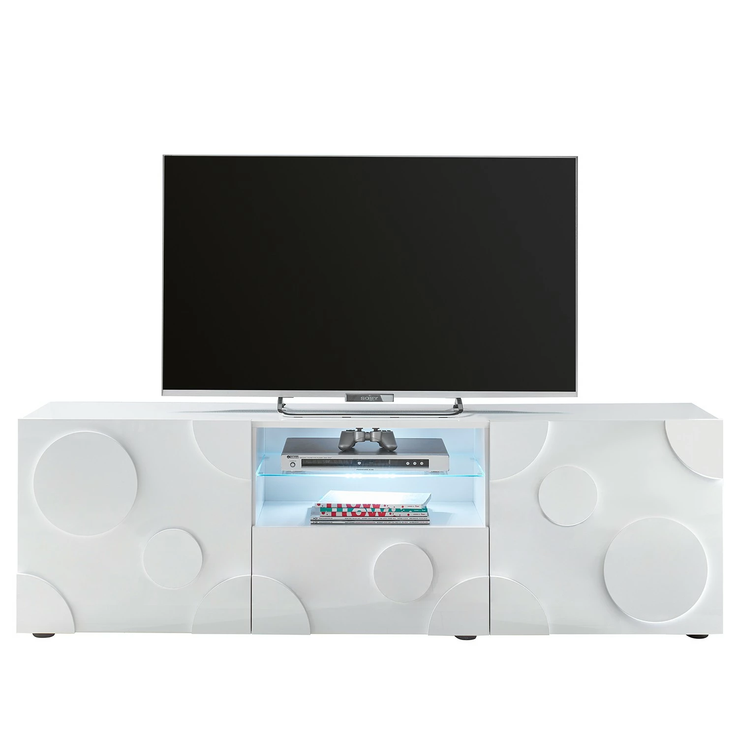 Loftscape TV-Lowboard Roubia II - Hochglanz Weiß 3 Loftscape TV-Lowboard Roubia II - Hochglanz Weiß