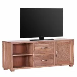 Naturoo TV-Lowboard Valenton II - Akazie massiv / Rattan