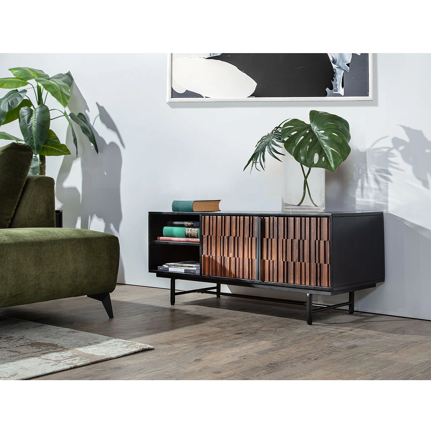 Red Living TV-Lowboard Sanvic - Sheesham / Akazie massiv - Sheesham / Anthrazit 4 Red Living TV-Lowboard Sanvic - Sheesham / Akazie massiv - Sheesham / Anthrazit – Bild 2