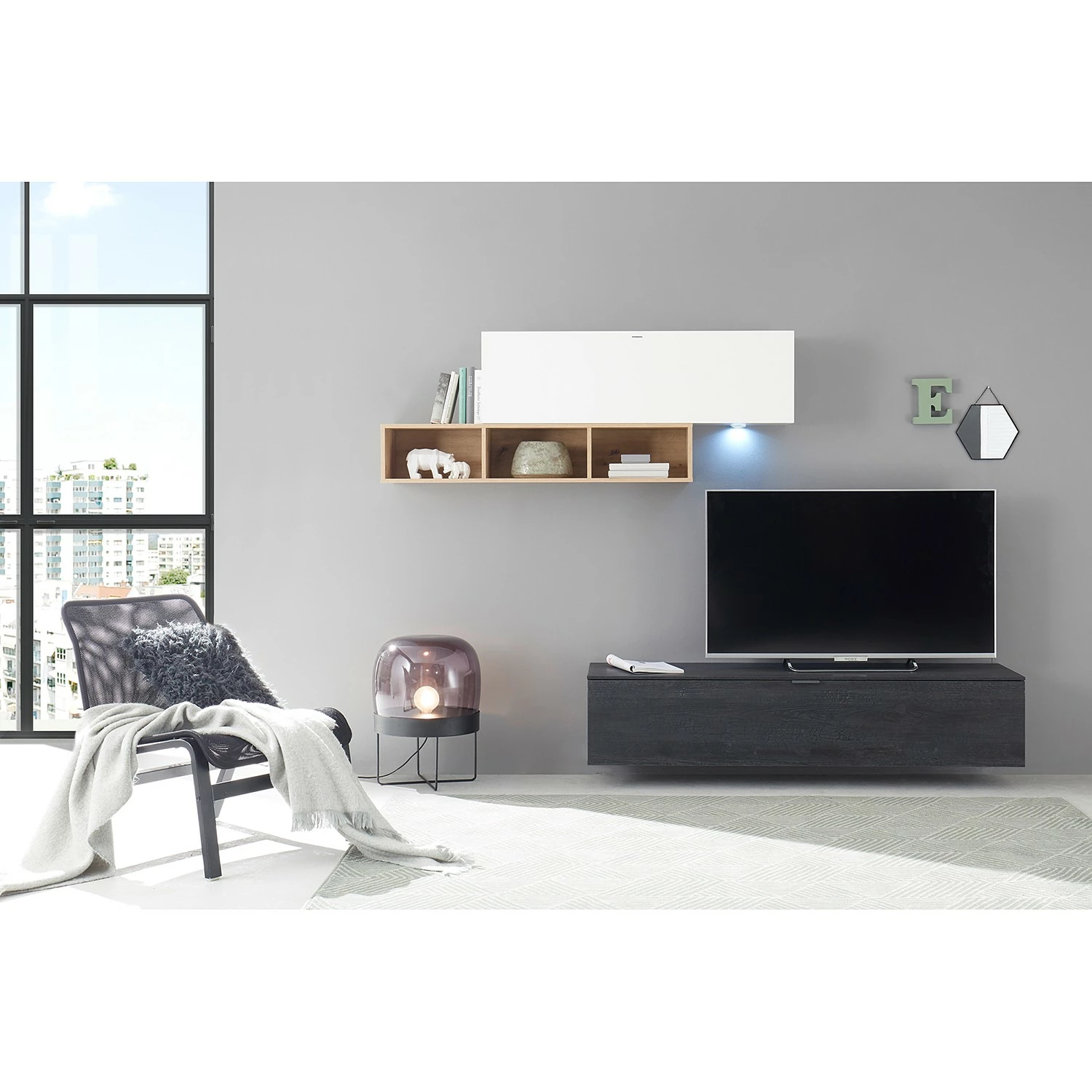 Loftscape TV-Lowboard Booster II - Eiche Schwarz - Breite: 162 cm 4 Loftscape TV-Lowboard Booster II - Eiche Schwarz - Breite: 162 cm – Bild 2