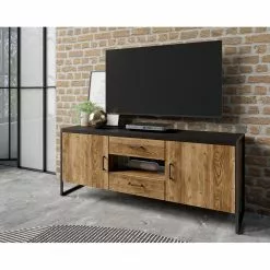 Red Living TV-Lowboard Turriers II - Fichte Dekor / Matt Schwarz -Kommoden Verkäufe 2023 1000245422 210217 13055300078 MOOD DETAILS P000000001000245422 mood