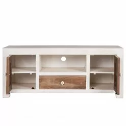 Wolf-Möbel TV-Lowboard Maison - Akazie massiv - Akazie Stone / Antik Weiß -Kommoden Verkäufe 2023 1000257236 220406 035 DETAILS P000000001000257236