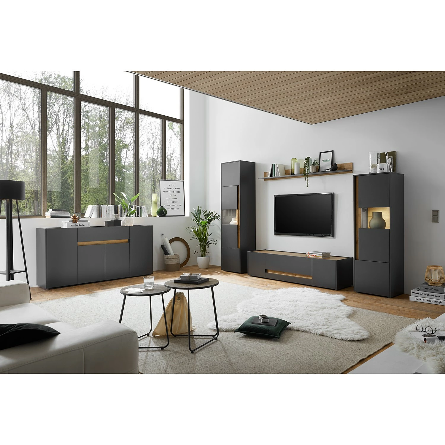 Norrwood TV-Lowboard Olon I - Anthrazit - Breite: 170 cm 8 Norrwood TV-Lowboard Olon I - Anthrazit - Breite: 170 cm – Bild 6