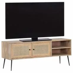 Naturoo TV-Lowboard Maardu - Rattan / Mango massiv - Beige / Mango