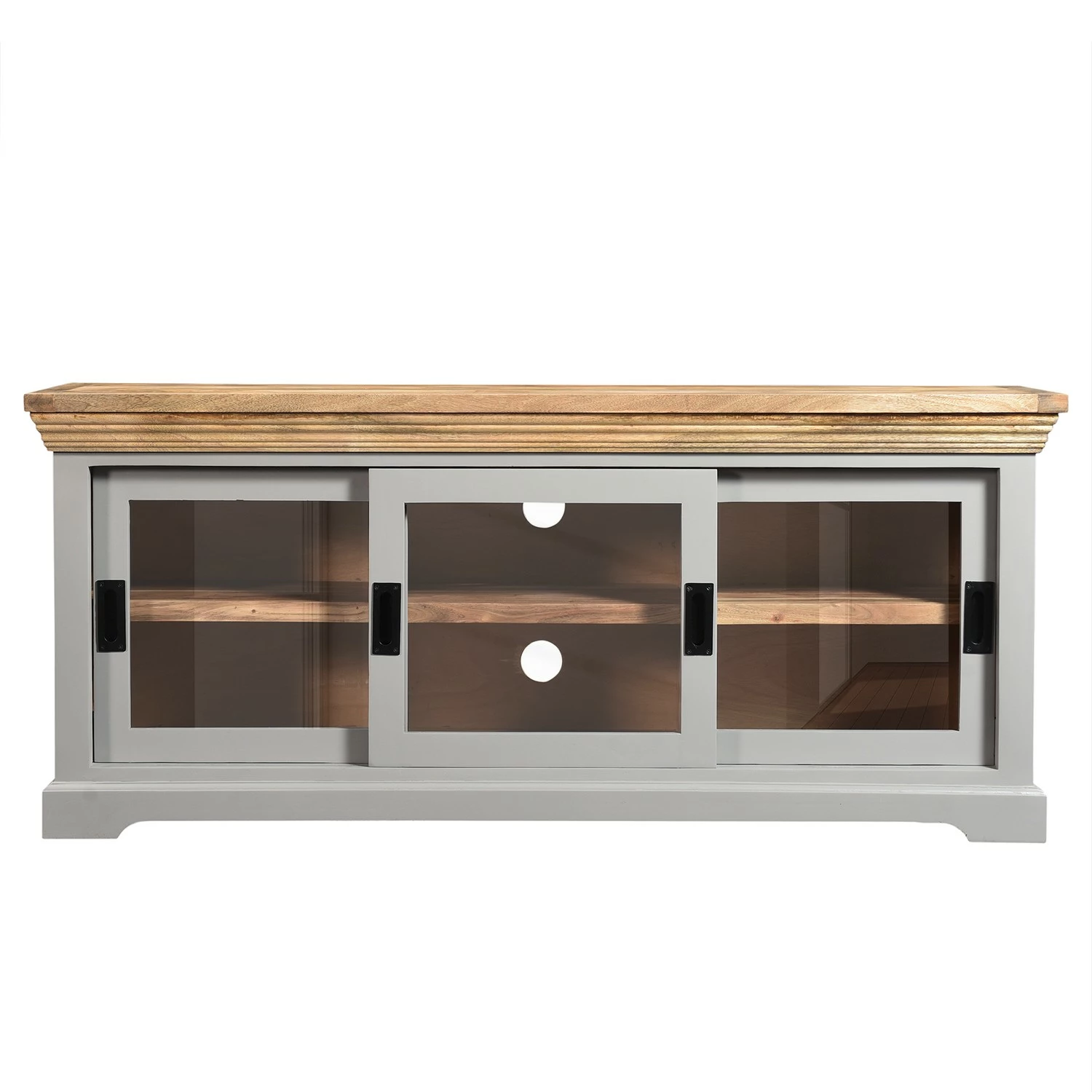 Maison Belfort TV-Lowboard Antton - Akazie / Mango massiv - Grau / Mango 4 Maison Belfort TV-Lowboard Antton - Akazie / Mango massiv - Grau / Mango – Bild 2