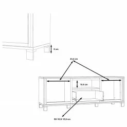 Red Living TV-Lowboard Egan - Eiche Artisan Dekor / Eiche Schwarz Dekor -Kommoden Verkäufe 2023 1000270217 210609 06154000057 SKETCH DETAILS P000000001000270217 sketch