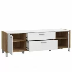 Norrwood TV-Lowboard Boyd I - Weiß / Eiche Dekor -Kommoden Verkäufe 2023 1000270231 210609 06155600144 DETAILS P000000001000270231