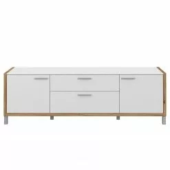 Norrwood TV-Lowboard Boyd I - Weiß / Eiche Dekor -Kommoden Verkäufe 2023 1000270231 210609 06155600145 DETAILS P000000001000270231