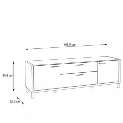 Norrwood TV-Lowboard Boyd I - Weiß / Eiche Dekor -Kommoden Verkäufe 2023 1000270231 210609 06155600146 DETAILS P000000001000270231
