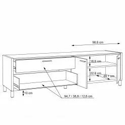 Norrwood TV-Lowboard Boyd II - Weiß / Eiche Dekor -Kommoden Verkäufe 2023 1000270232 210609 06155600155 SKETCH DETAILS P000000001000270232 sketch