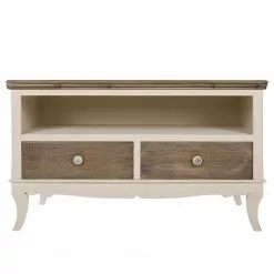 Ridgevalley TV-Lowboard Pua - Eukalyptus massiv - Cremeweiß / Braun -Kommoden Verkäufe 2023 1000270686 210602 06133100115 DETAILS P000000001000270686