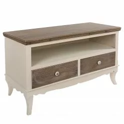 Ridgevalley TV-Lowboard Pua - Eukalyptus massiv - Cremeweiß / Braun -Kommoden Verkäufe 2023 1000270686 210602 06133100116 DETAILS P000000001000270686