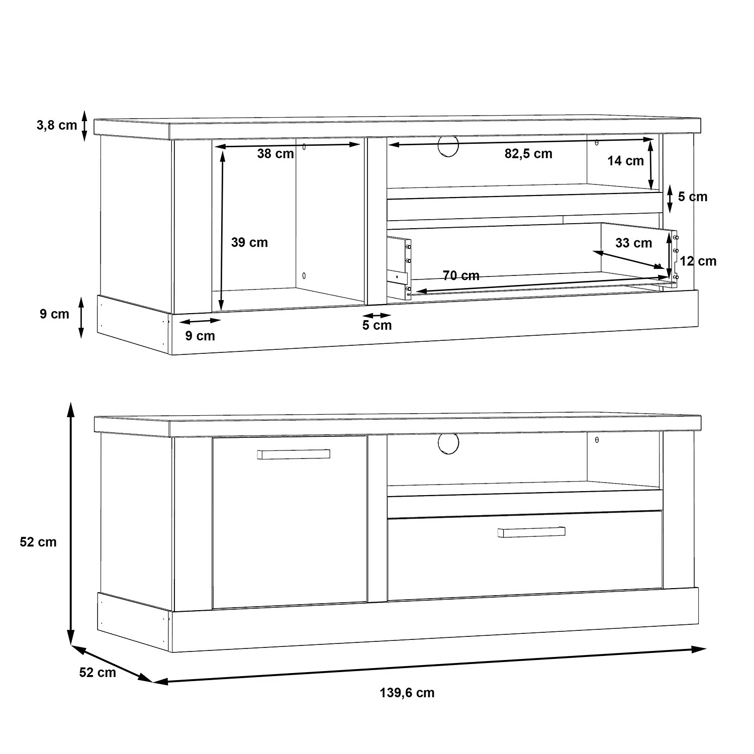 Ridgevalley TV-Lowboard Moro - Eiche Artisan Dekor / Grau 7 Ridgevalley TV-Lowboard Moro - Eiche Artisan Dekor / Grau – Bild 5