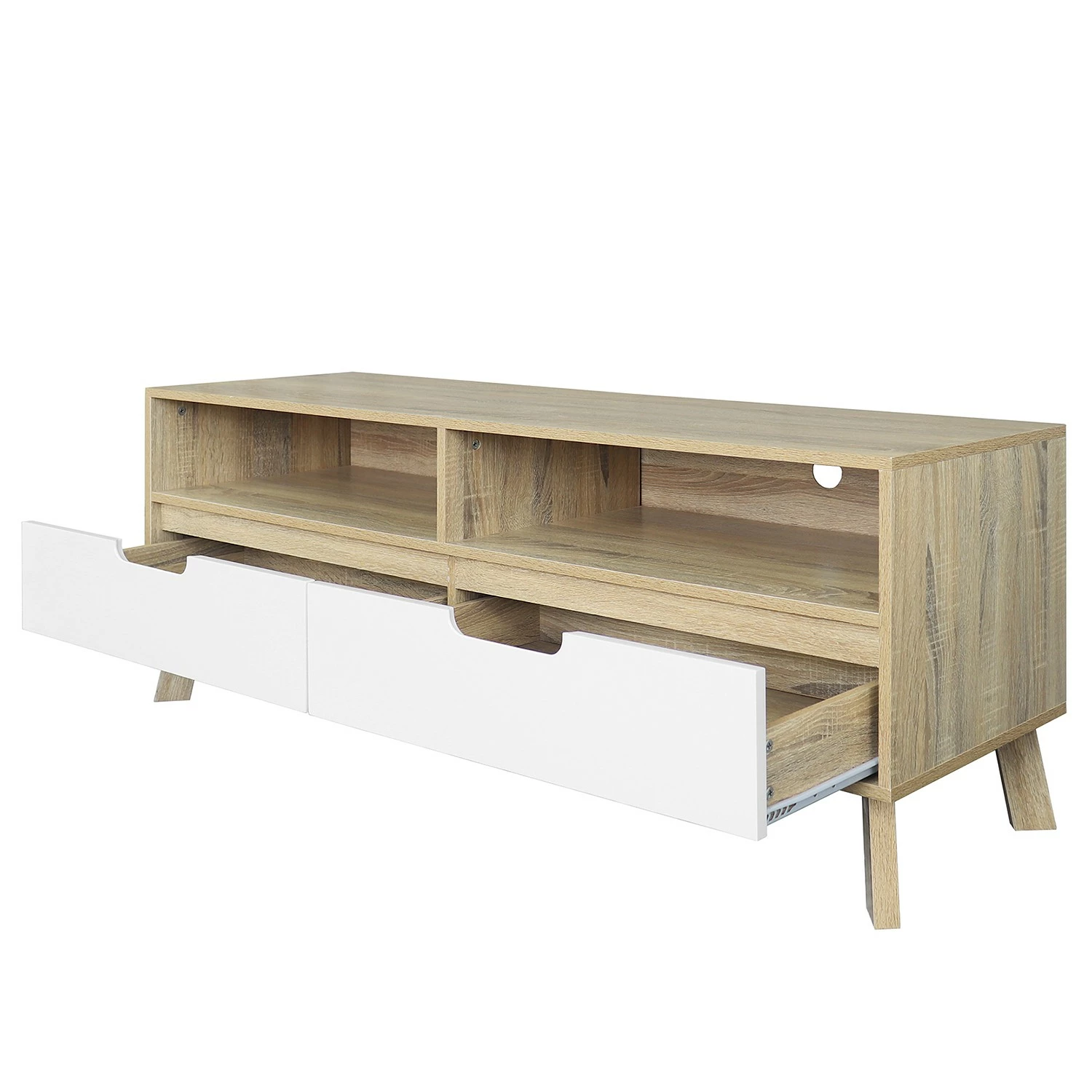 Norrwood TV-Lowboard Ibo - Weiß / Eiche Artisan Dekor 6 Norrwood TV-Lowboard Ibo - Weiß / Eiche Artisan Dekor – Bild 4