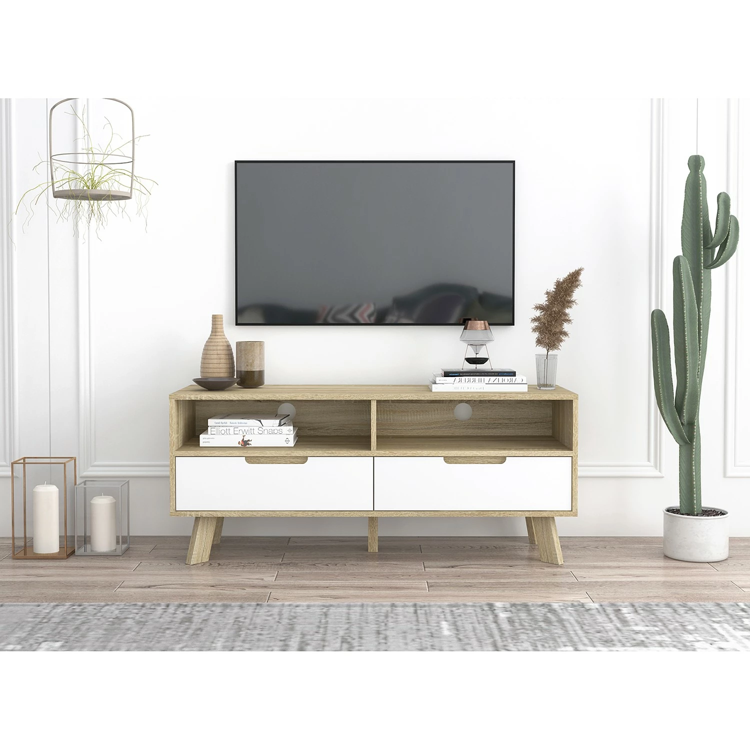 Norrwood TV-Lowboard Ibo - Weiß / Eiche Artisan Dekor 10 Norrwood TV-Lowboard Ibo - Weiß / Eiche Artisan Dekor – Bild 8