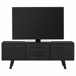 Red Living TV-Lowboard Gallina - Kiefer massiv - Kiefer Schwarz