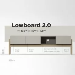 Studio Copenhagen TV-Lowboard Cooby II - Muschelweiß / Eiche Hell -Kommoden Verkäufe 2023 1000276947 211111 1449030000503 SKETCH DETAILS P000000001000276947 sketch