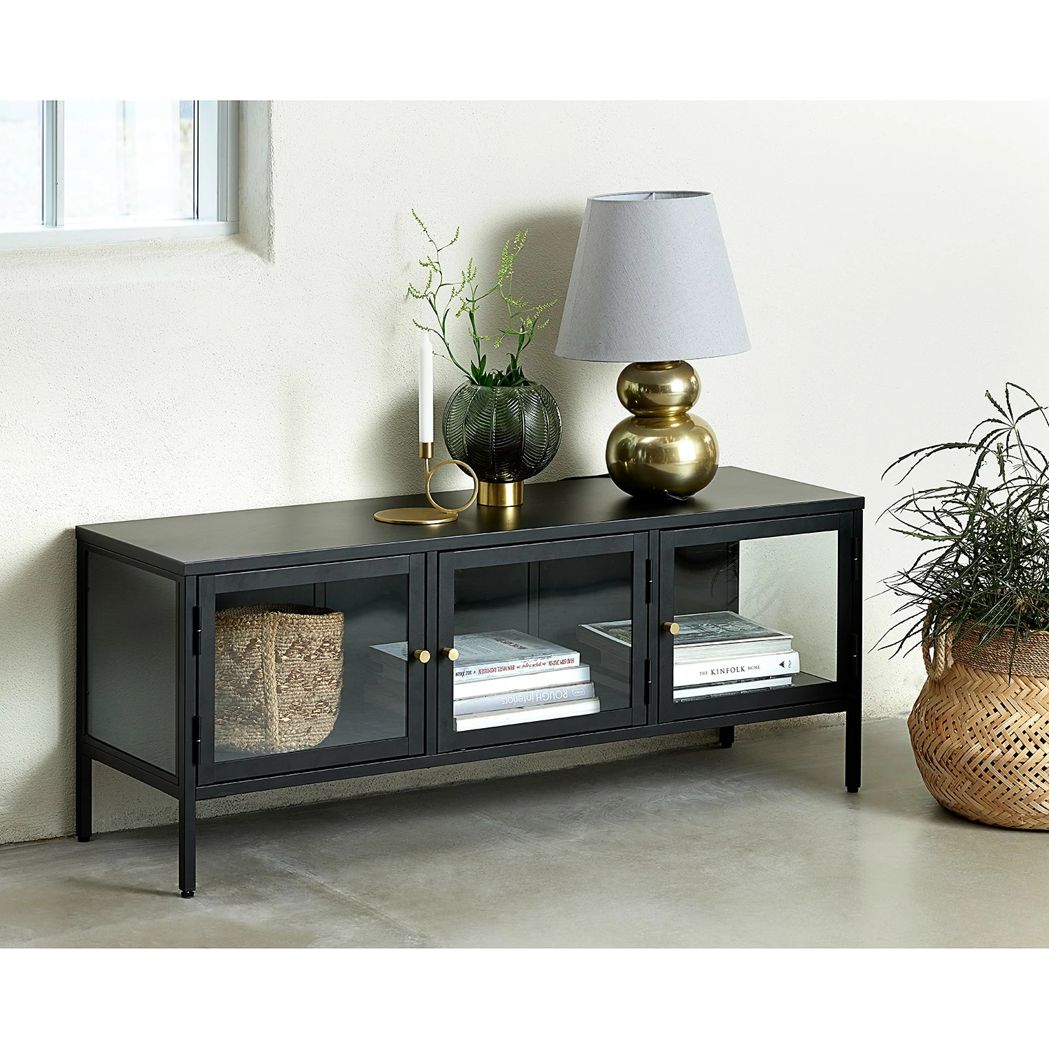 Loftscape TV-Lowboard Angelus - Metall / Glas - Schwarz 4 Loftscape TV-Lowboard Angelus - Metall / Glas - Schwarz – Bild 2