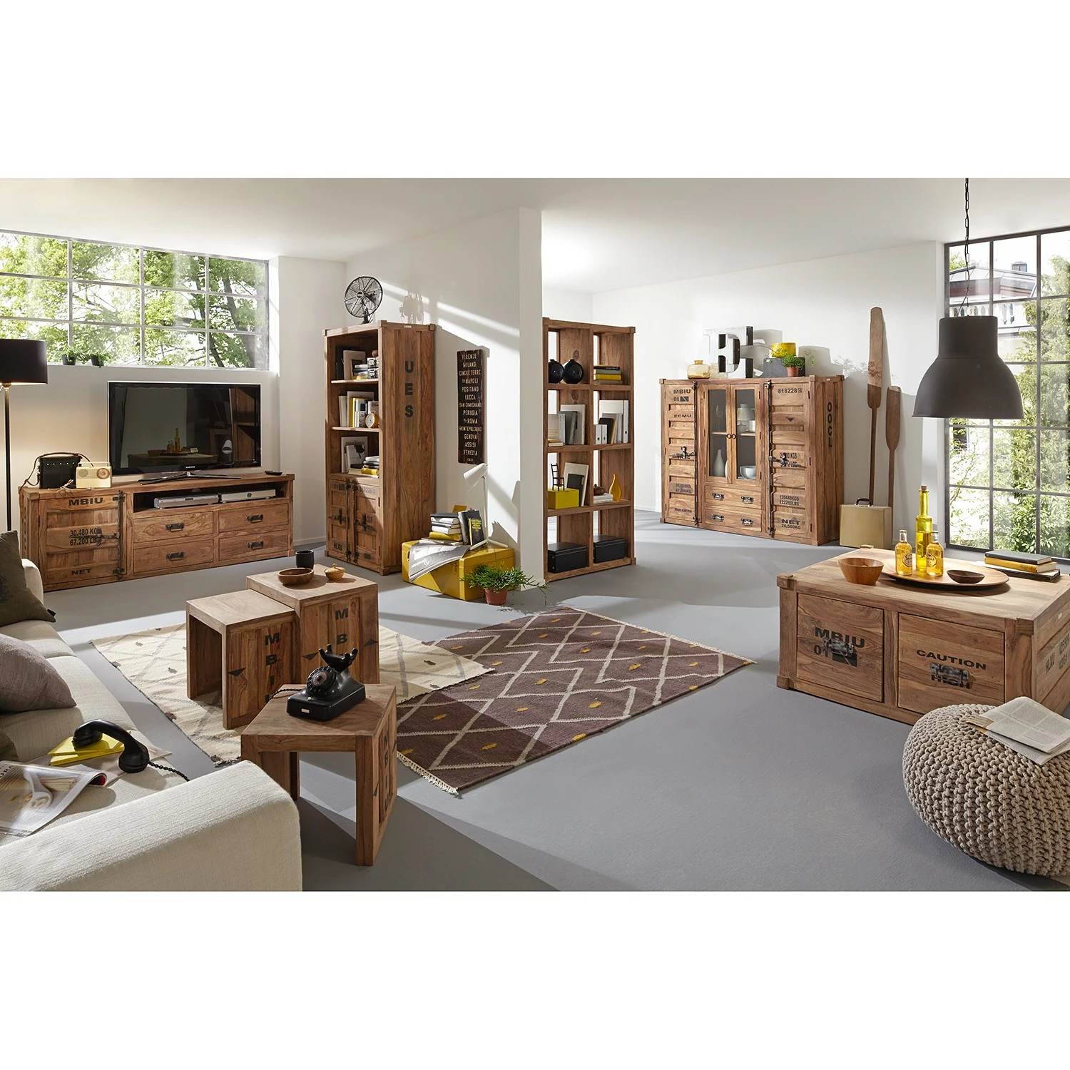 Wolf-Möbel TV-Lowboard Container II - Sheesham 5 Wolf-Möbel TV-Lowboard Container II - Sheesham – Bild 3