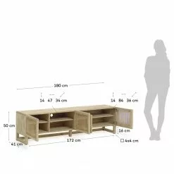 Loftscape TV-Lowboard Risley - Mindi massiv / Rattan -Kommoden Verkäufe 2023 1000282689 210729 06154300054 SKETCH DETAILS P000000001000282689 sketch