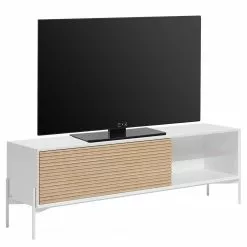 Loftscape TV-Lowboard Maredale - Esche teilmassiv - Weiß / Esche