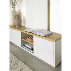 Loftscape TV-Lowboard Agueda - Echtholzfurnier - Weiß / Eiche -Kommoden Verkäufe 2023 1000282700 210729 06154700079 MOOD DETAILS P000000001000282700 mood